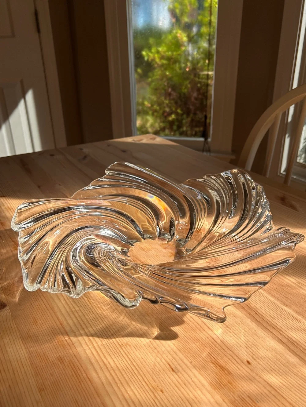 Vintage Mikasa “Belle Epoque” Swirl Crystal Bowl, 15”